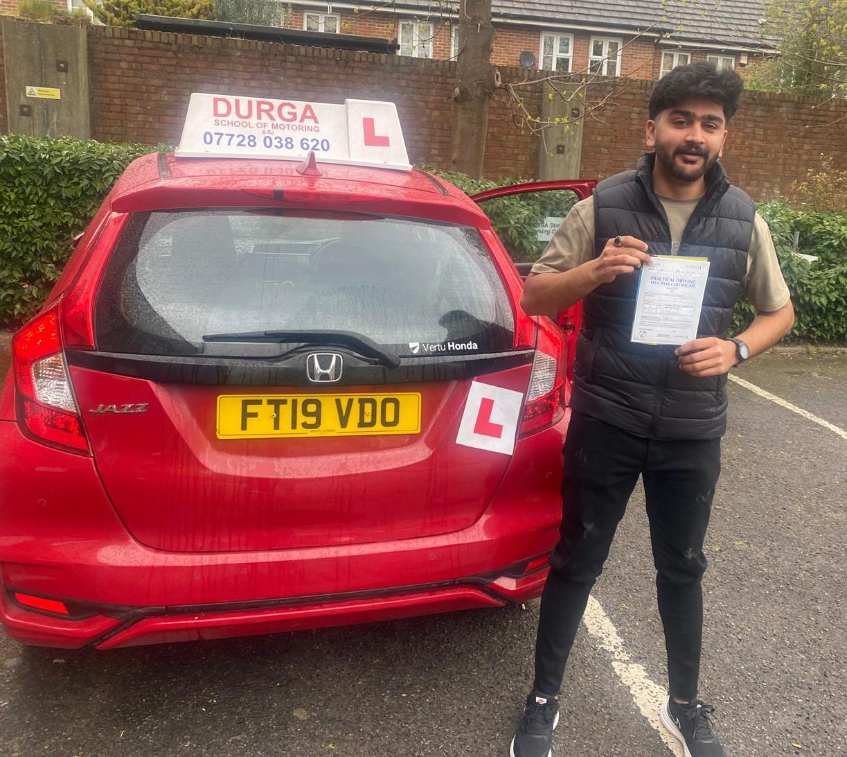 Student 10 - successful driving student at Durga School of Motoring, London